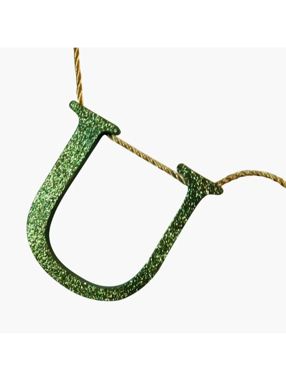 Lucky St Patricks Day Garland 38 In Green Glitter Shamrocks Luck of Irish